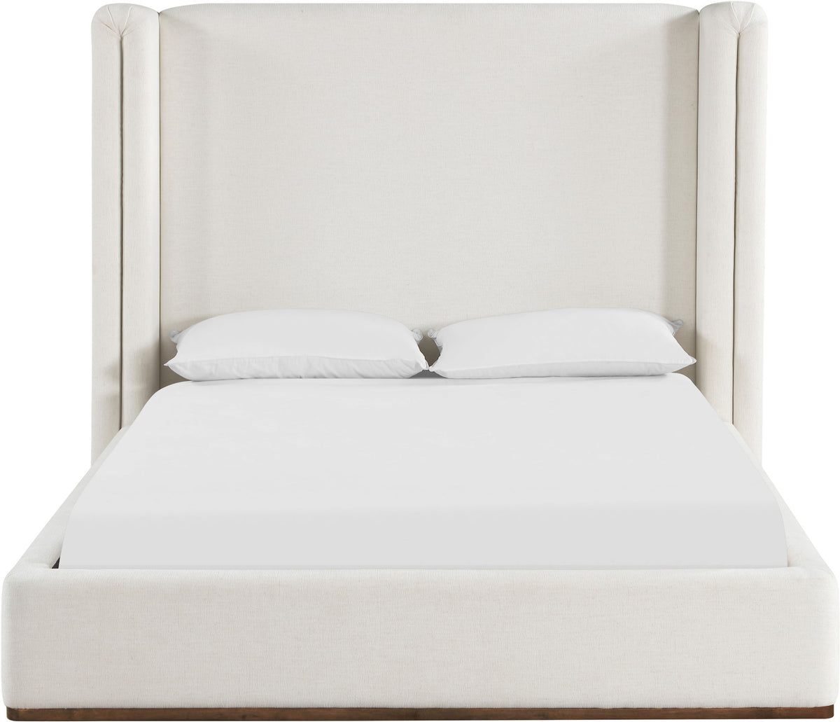 Solange - Linen Textured Fabric Upholstered Bed