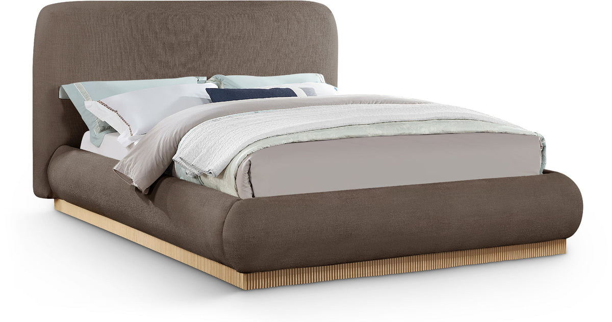 Rigby - Linen Bed With Natural Base