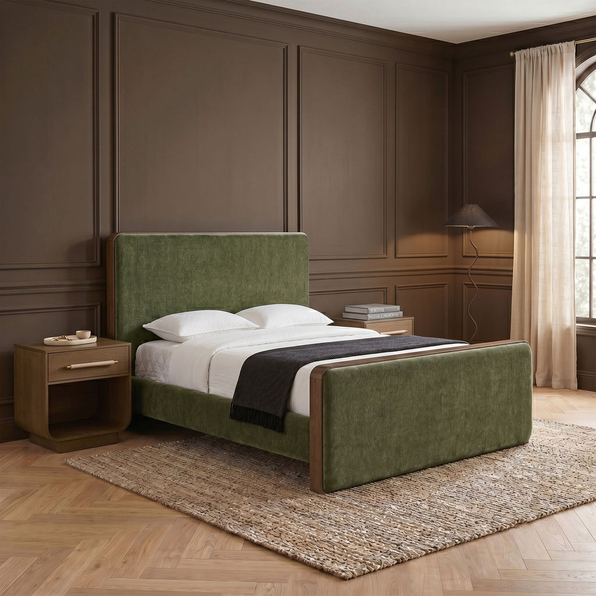Dalton - Fabric Bed - Select Living Furniture - Upholstered Beds - Meridian Furniture - DaltonGreen-Q - Dark Green -Queen - Dalton - Fabric Bed -