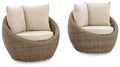 Danson - Swivel Lounge w/Cushion (Set of 2) - Beige - Select Living Furniture - Chair Sets - Signature Design by Ashley® - P505-821 - Danson - Swivel Lounge w/Cushion (Set of 2) - Beige -
