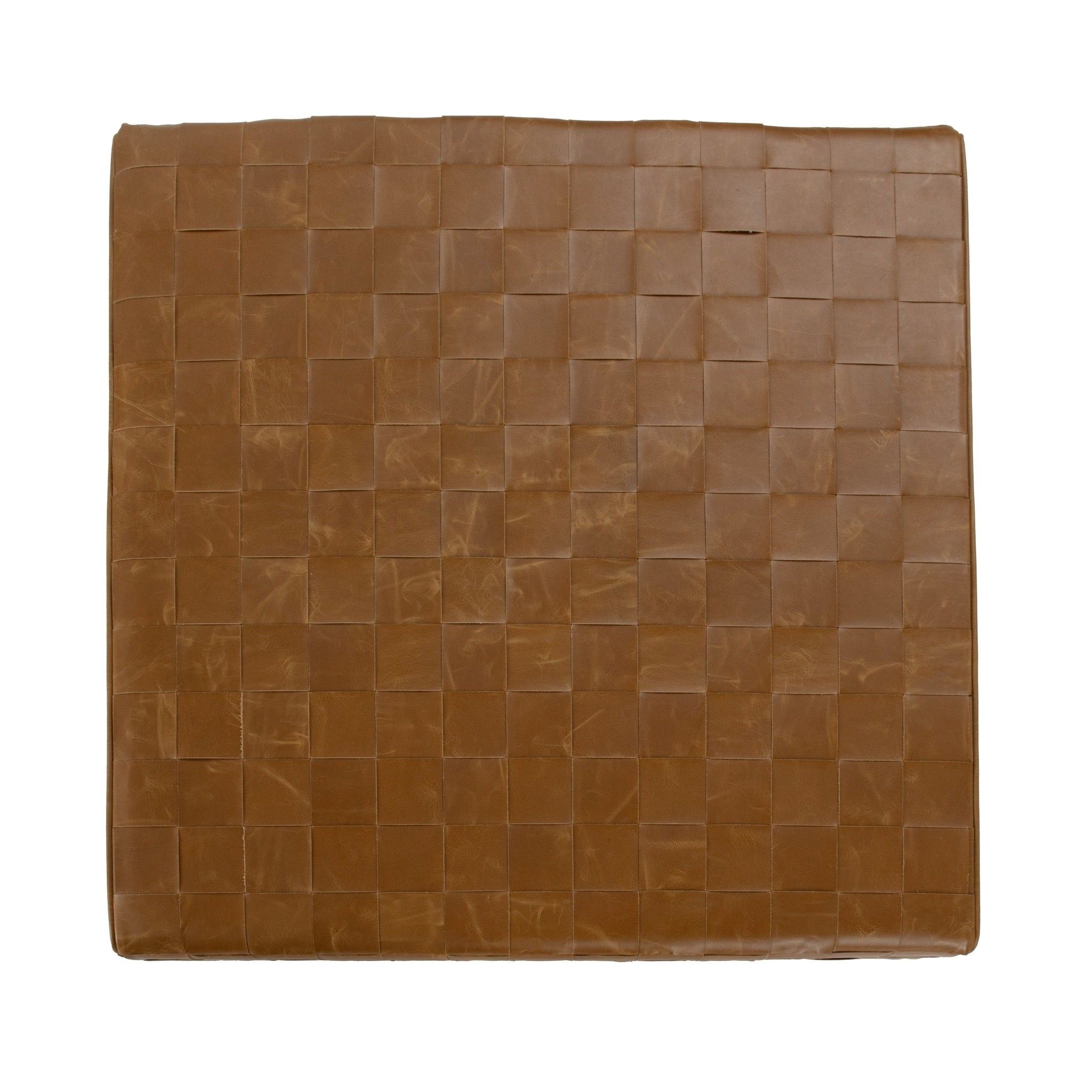 Aristo - Leather Square Ottoman - Autum Maple