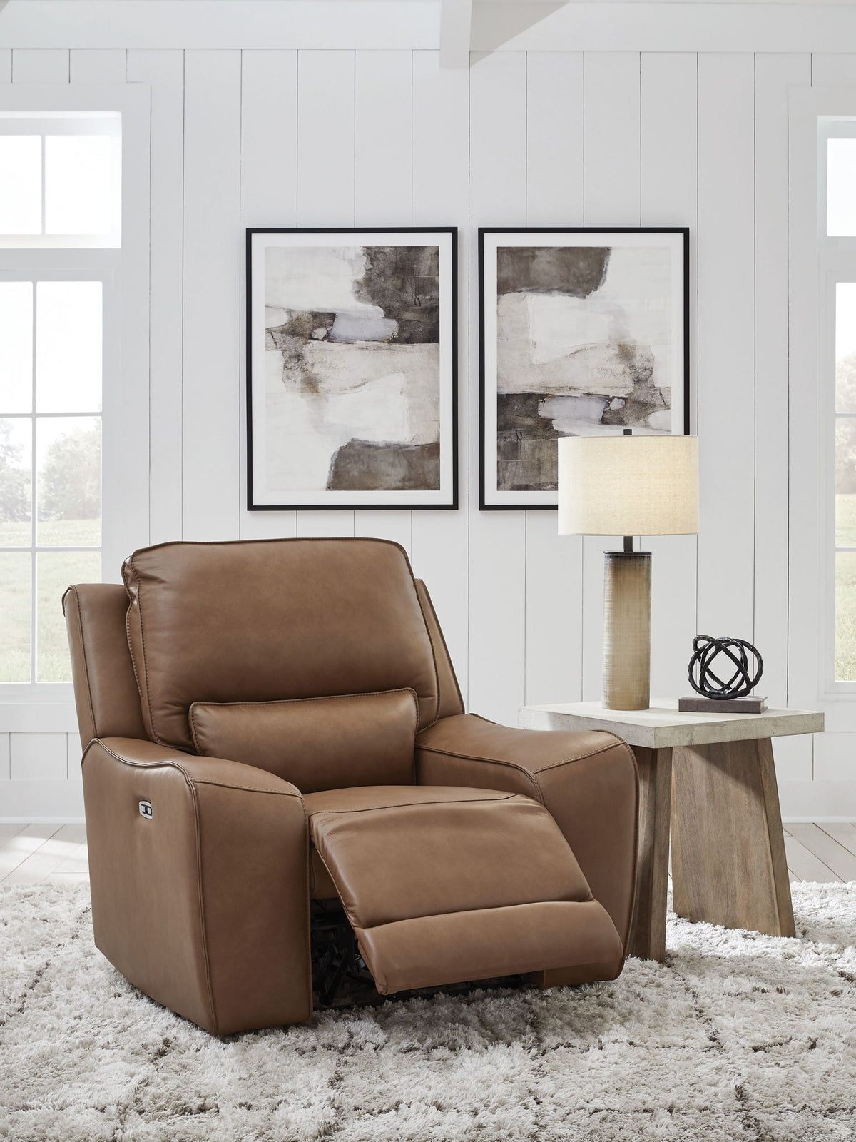 DeepWakes - Power Recliner With Adjustable Headrest - Select Living Furniture - Reclining Chairs - Signature Design by Ashley® - PCU6260613 - Light Brown - DeepWakes - Power Recliner With Adjustable Headrest -