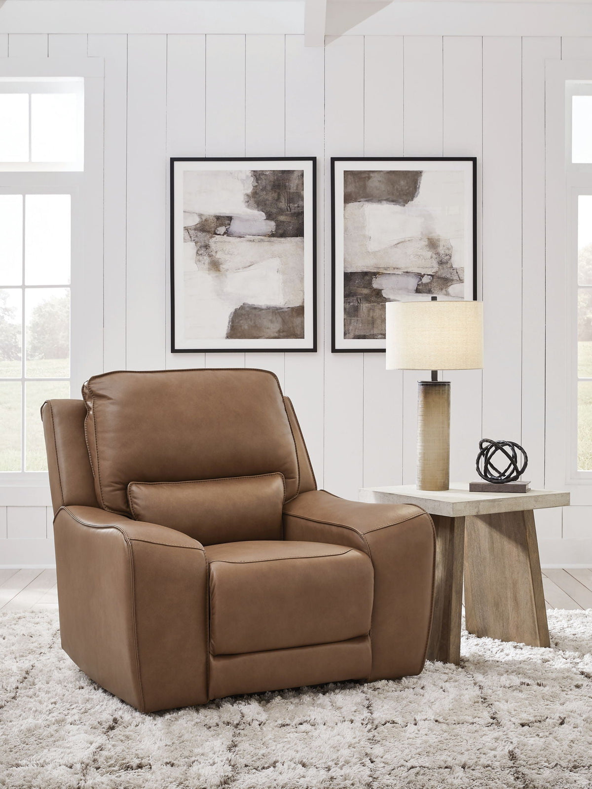 DeepWakes - Power Recliner With Adjustable Headrest - Select Living Furniture - Reclining Chairs - Signature Design by Ashley® - PCU6260613 - Light Brown - lifestyle -