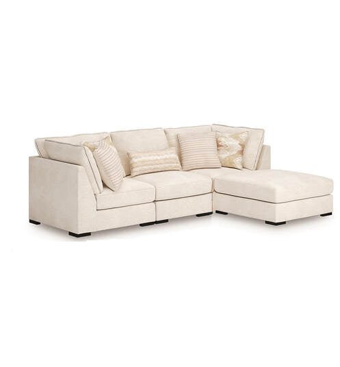 Donelson Creek Sectional - Select Living Furniture - Ashley Furniture - - Vanilla -1-Armless Chair, 2-Corner Chair, 1-Accent Ottoman - Donelson Creek Sectional -