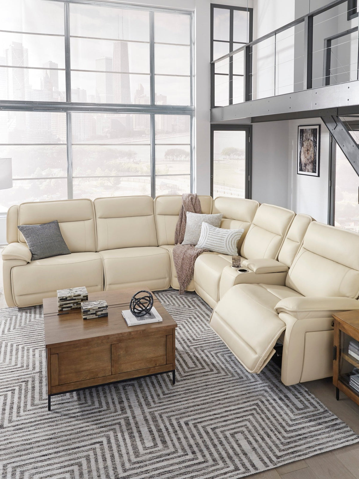 Double Deal Power Reclining Sectional - Select Living Furniture - Select Living Furniture - DD-5PC-PWR - 5-Piece Power Reclining -Almond - Double Deal Power Reclining Sectional -
