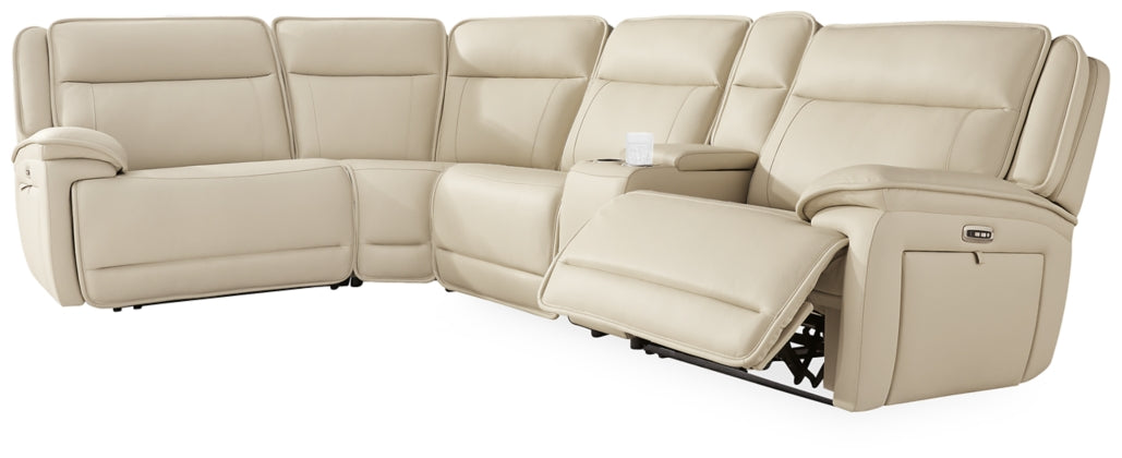 Double Deal Almond Modular Power Reclining Sectional