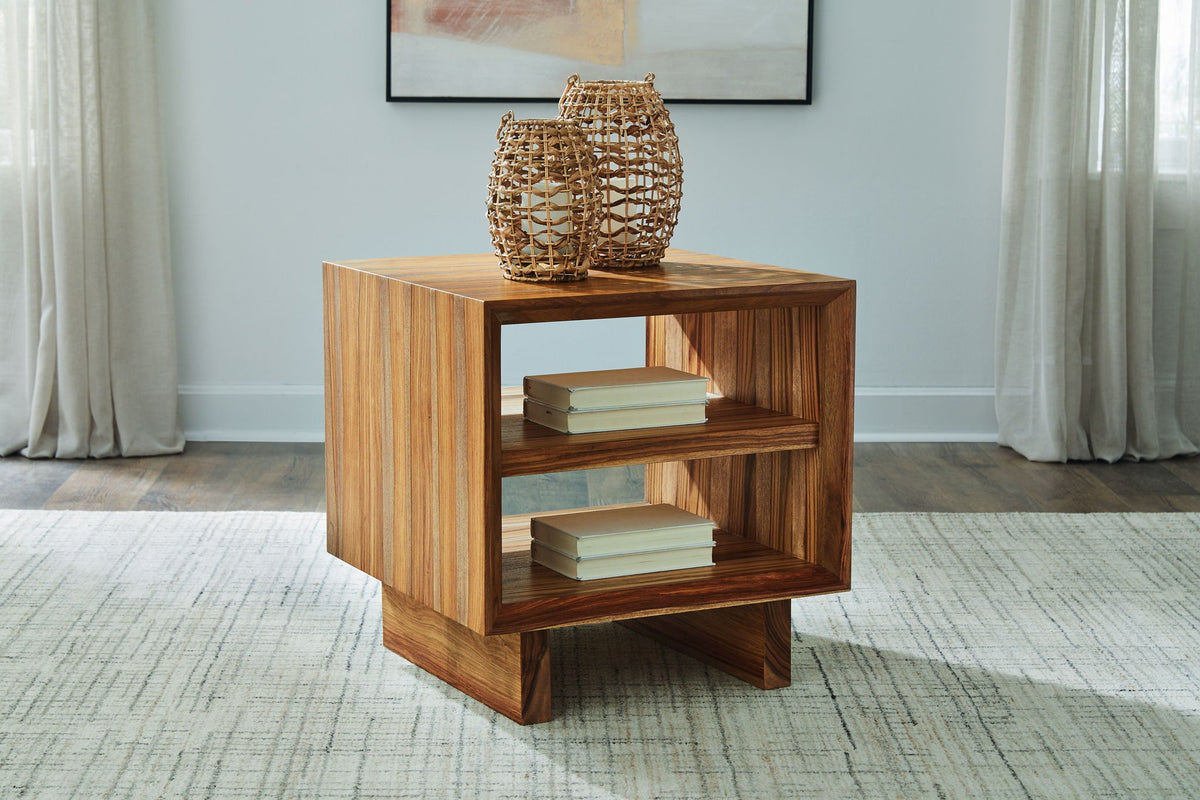Dressonni - Square End Table - Brown - Select Living Furniture - End Tables - Signature Design by Ashley® - T690-2 - Dressonni - Square End Table - Brown -