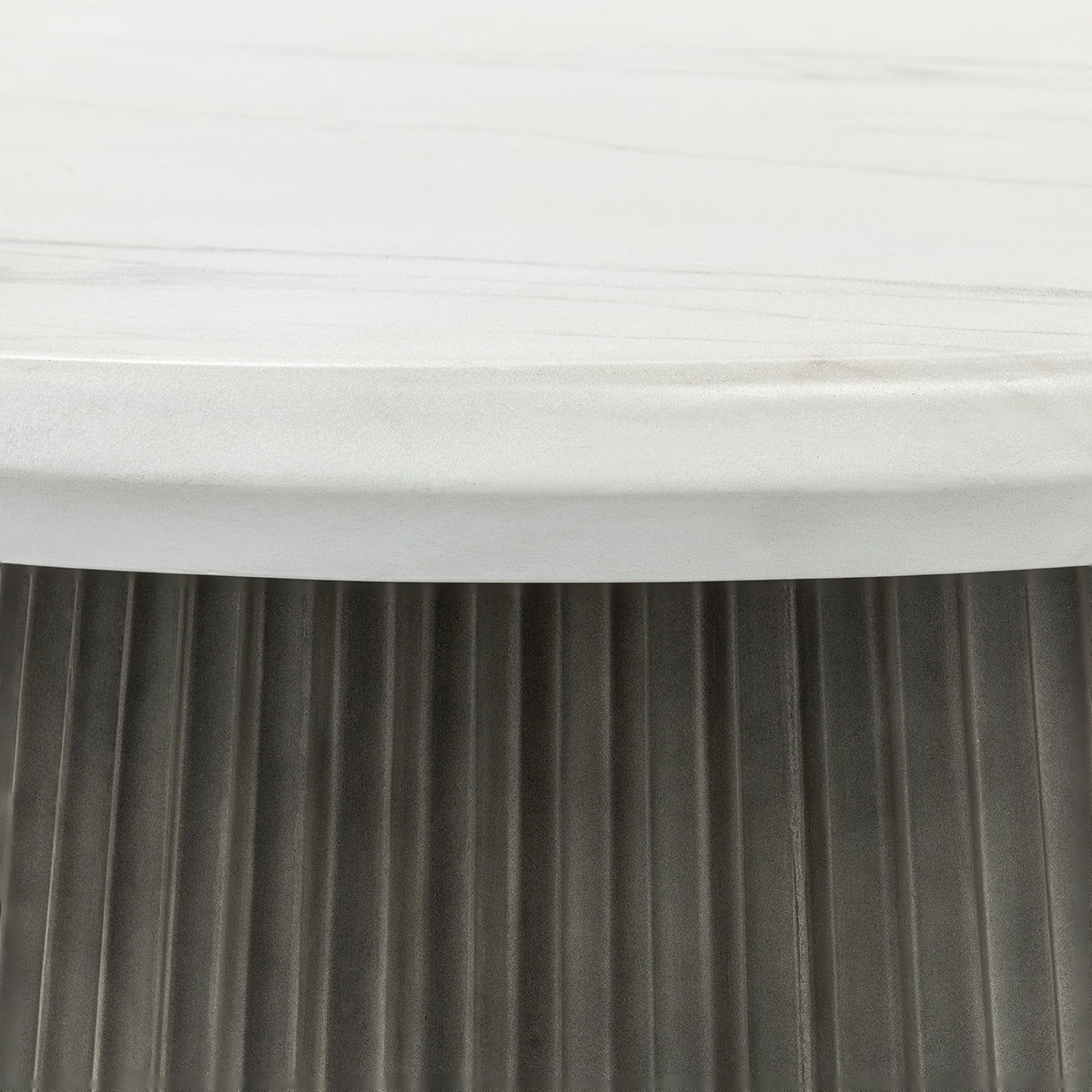 Caspia - 47" Outdoor Round Dining Table - White / Dark Gray