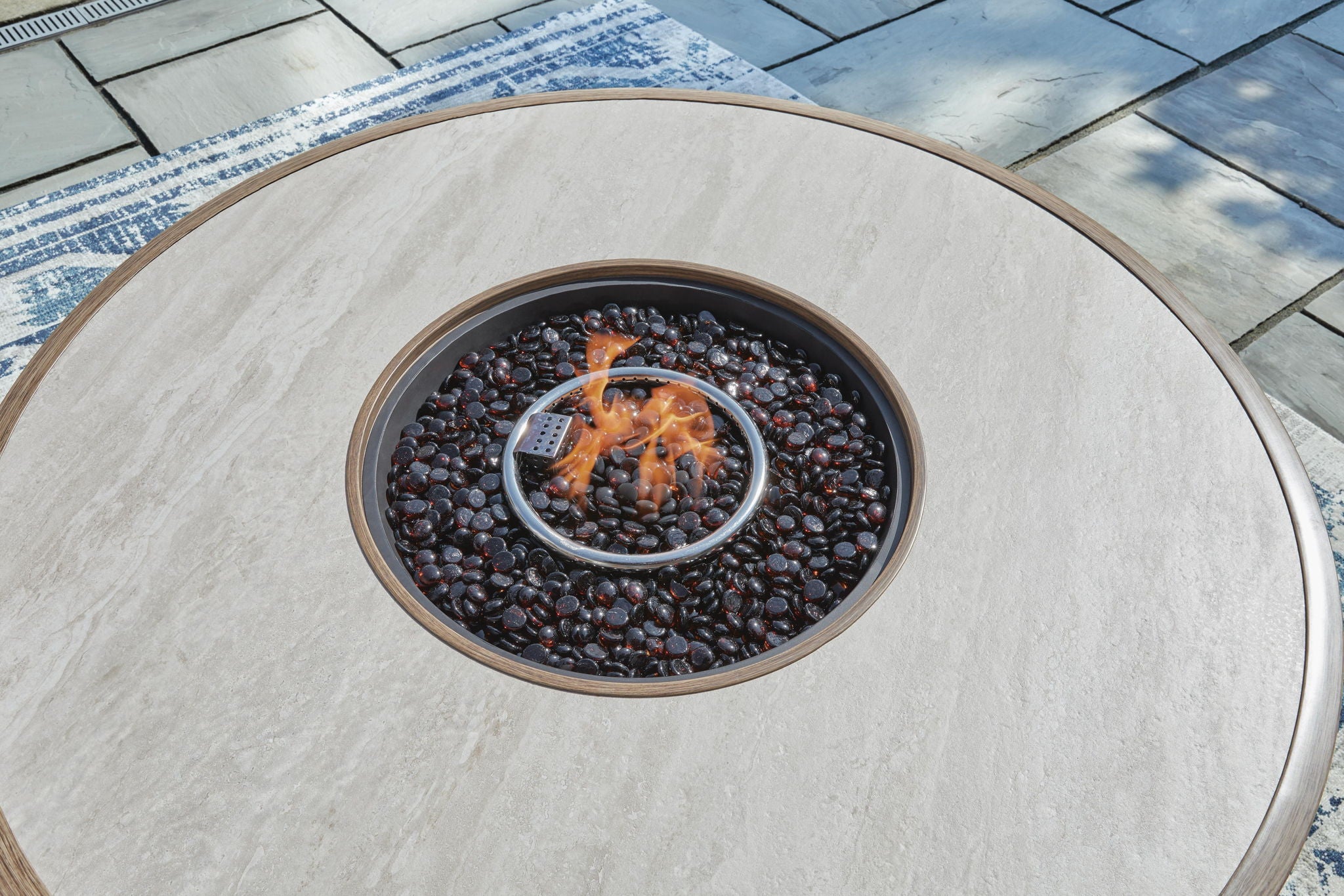 Rainier Ranch - Round Fire Pit Table - Beige