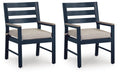 East Beach - Arm Chair With Cushion (Set of 2) - Blue - Select Living Furniture - Chair Sets - Signature Design by Ashley® - PCP587-601A - East Beach - Arm Chair With Cushion (Set of 2) - Blue -