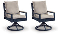 East Beach - Swivel Chair With Cushion (Set of 2) - Blue - Select Living Furniture - Chair Sets - Signature Design by Ashley® - PCP587-602A - East Beach - Swivel Chair With Cushion (Set of 2) - Blue -