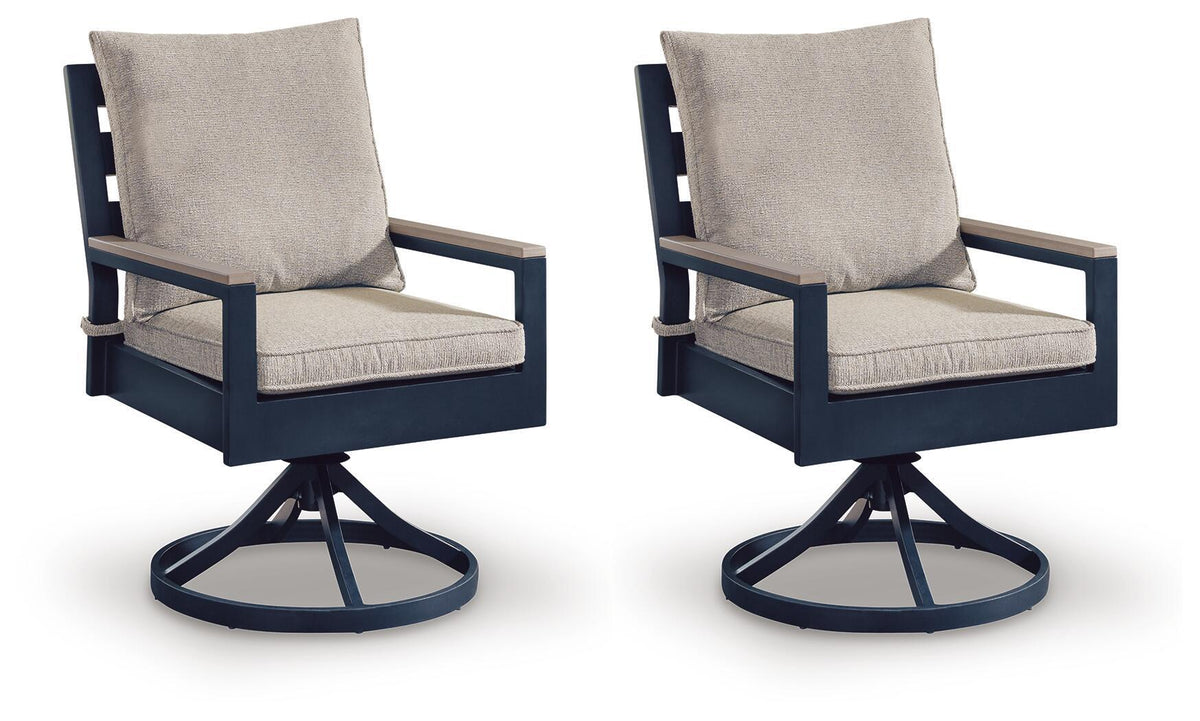 East Beach - Swivel Chair With Cushion (Set of 2) - Blue - Select Living Furniture - Chair Sets - Signature Design by Ashley® - PCP587-602A - East Beach - Swivel Chair With Cushion (Set of 2) - Blue -