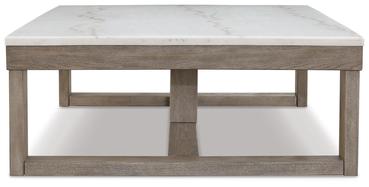 Loyaska - Rectangular Cocktail Table - Brown / Ivory