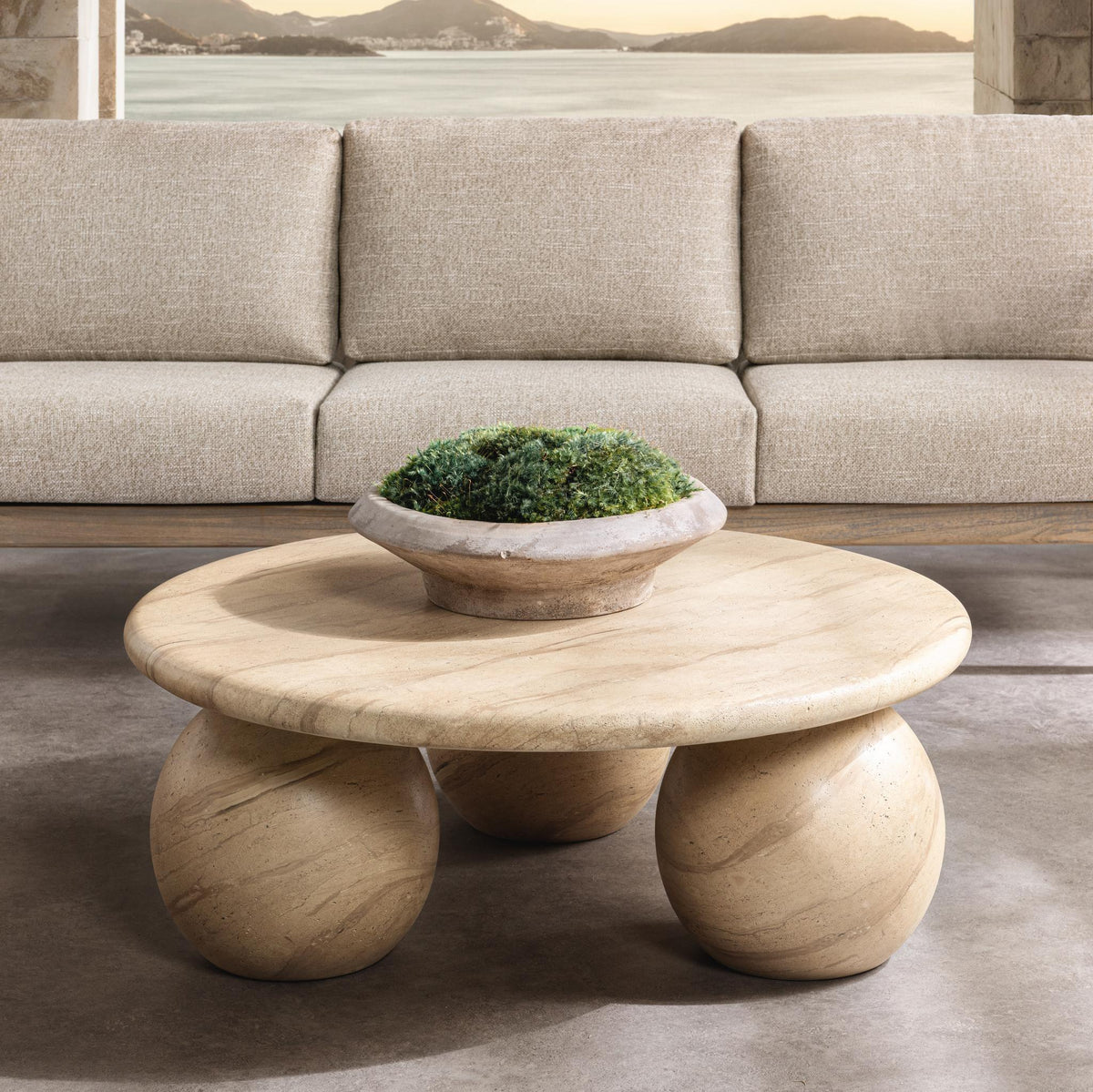 Elaria - Outdoor Round Coffee Table - Beige - Select Living Furniture - Coffee Tables - Classic Home - 51031827 - Elaria - Outdoor Round Coffee Table - Beige -
