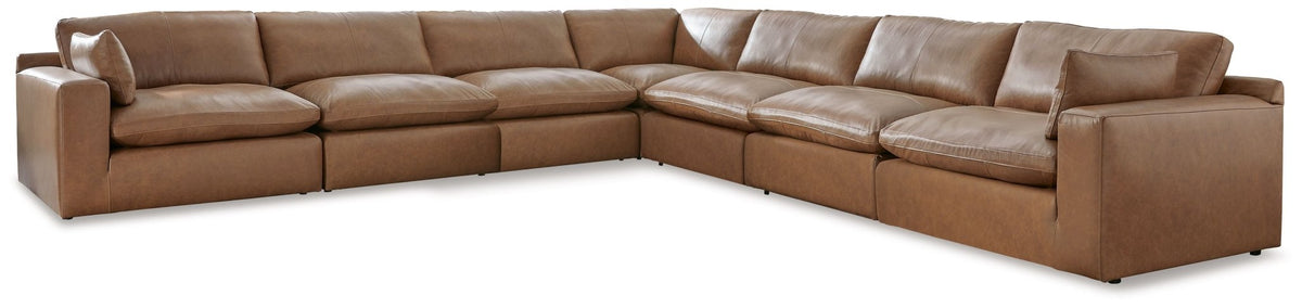 Emilia Modular Leather Sectional - Select Living Furniture - Stationary Sectionals - Signature Design by Ashley® - EMILIA-7PC-1 - 7-Piece Sectional -Caramel - Emilia Modular Leather Sectional -