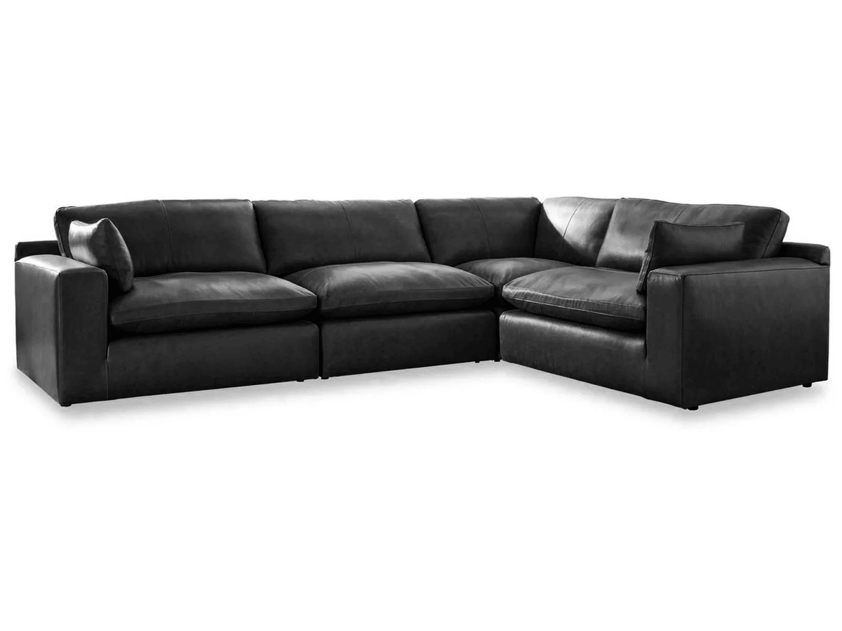 Emilia Modular Leather Sectional - Select Living Furniture - Stationary Sectionals - Signature Design by Ashley® - EMILIA-4PC-2 - 4-Piece Sectional -Black - Emilia Modular Leather Sectional -