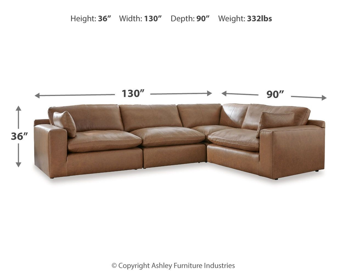Emilia Modular Leather Sectional - Select Living Furniture - Stationary Sectionals - Signature Design by Ashley® - EMILIA-SOFA-LOVESEAT-1 - Sofa and Loveseat -Caramel - Emilia Modular Leather Sectional -