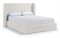 Kendall - Linen Textured Fabric Upholstered Bed - Cream