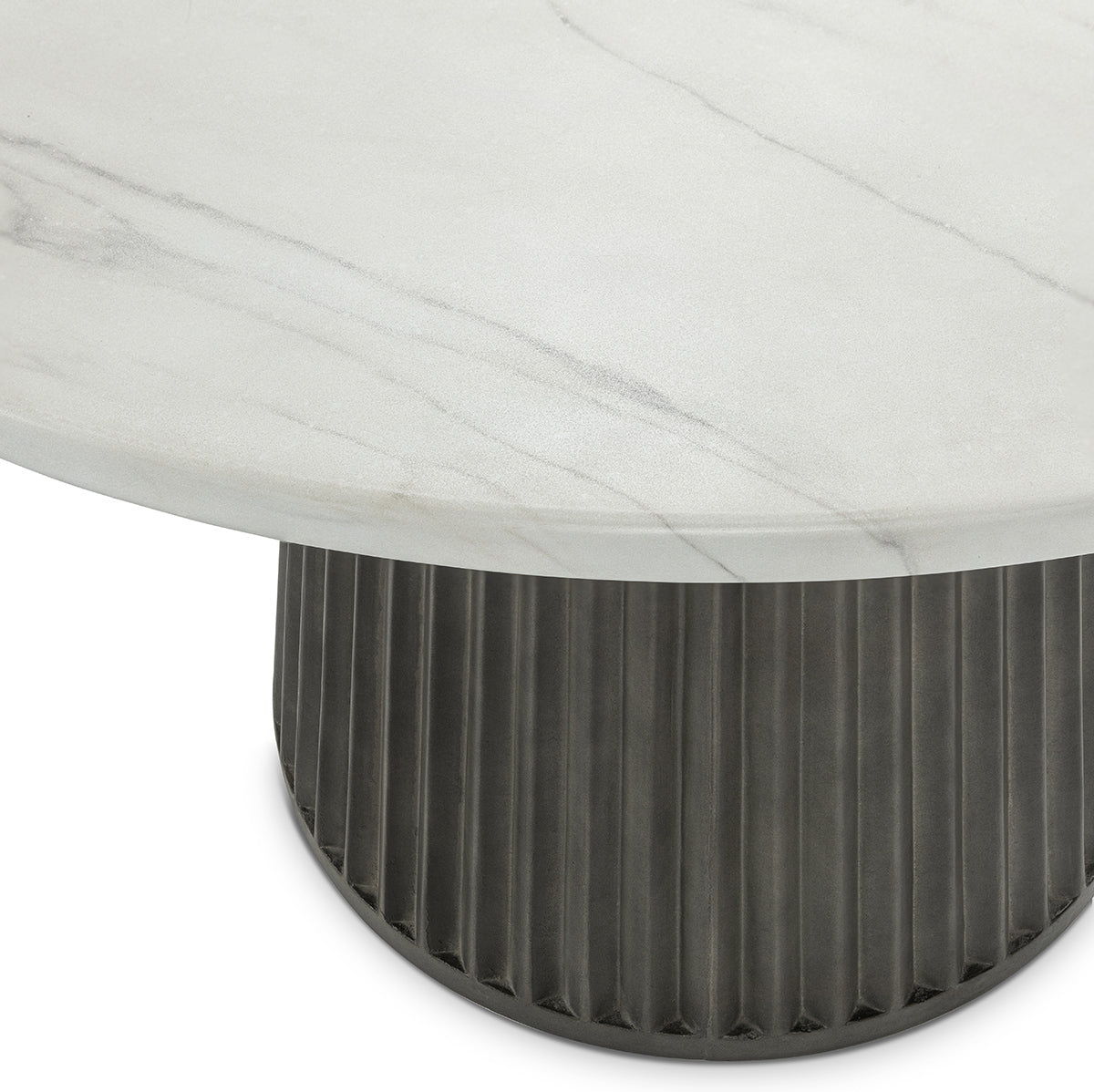 Caspia - 47" Outdoor Round Dining Table - White / Dark Gray