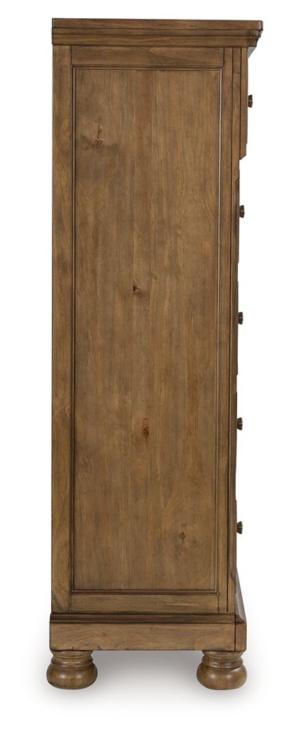 Feddinger - Five Drawer Chest - Medium Brown - Select Living Furniture - Accent Chests - Signature Design by Ashley® - PCB779-46 - Feddinger - Five Drawer Chest - Medium Brown -