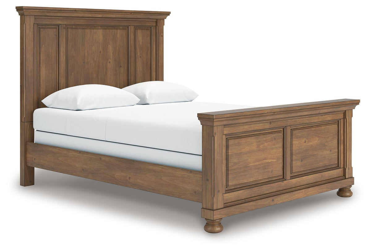 Feddinger - Panel Bed - Select Living Furniture - Panel Beds - Signature Design by Ashley® - PCB779B2 - Light Brown -Queen - Feddinger - Panel Bed -