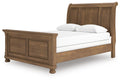 Feddinger - Sleigh Bed - Select Living Furniture - Sleigh Beds - Signature Design by Ashley® - PCB779B16 - Light Brown -California King - Feddinger - Sleigh Bed -
