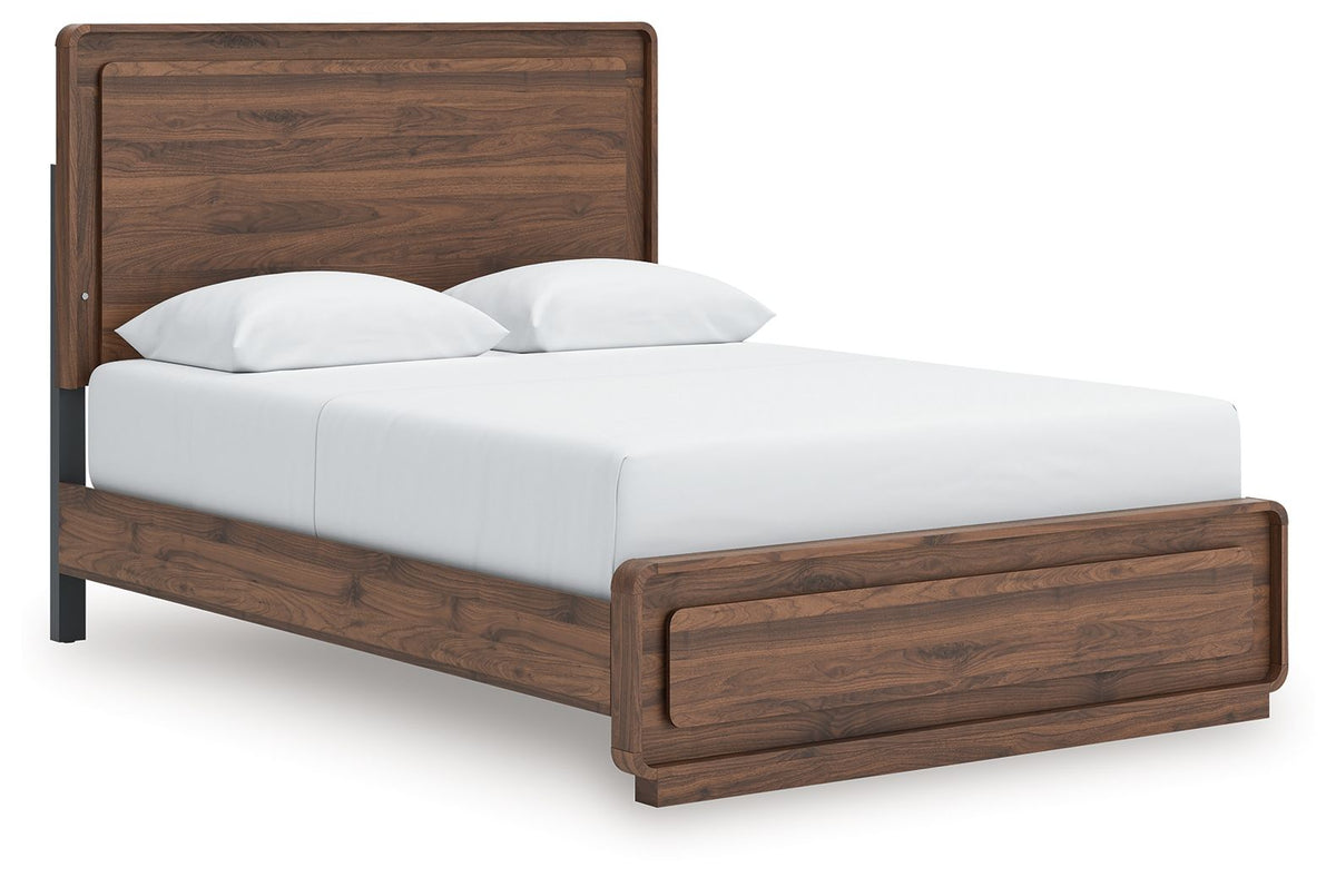 Fortlorn - Panel Bed - Select Living Furniture - Panel Beds - Signature Design by Ashley® - PCB386B2 - Dark Brown -Queen - Fortlorn - Panel Bed -