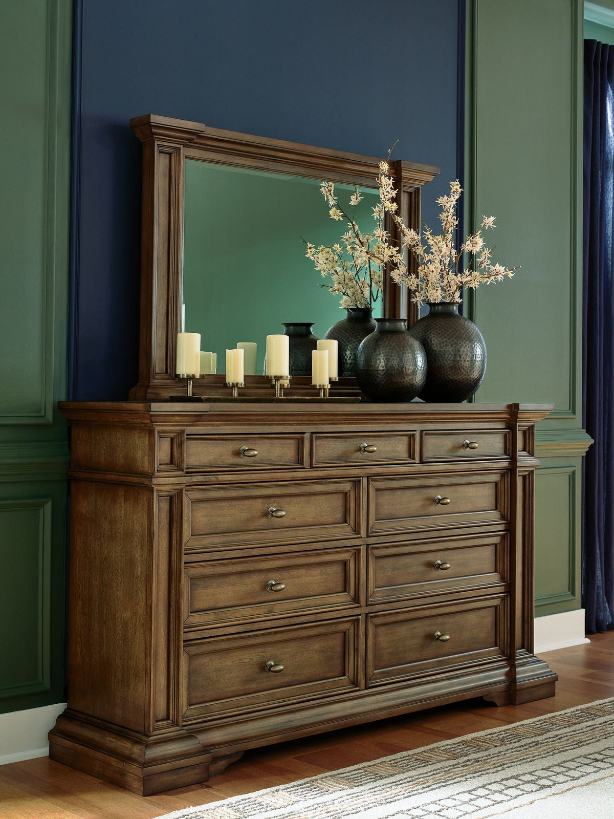 Frantanna - Dresser - Select Living Furniture - Dressers - Signature Design by Ashley® - PCB949B1 - Dark Brown -Dresser & Mirror - Frantanna - Dresser -
