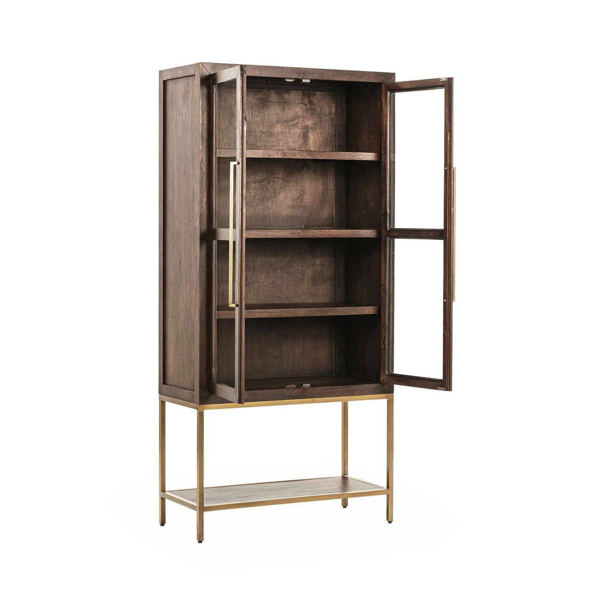 Freemont - Solid Wood Tall Cabinet - Kona Brown - Select Living Furniture - Display Cabinets - Classic Home - 52011001 - Freemont - Solid Wood Tall Cabinet - Kona Brown -