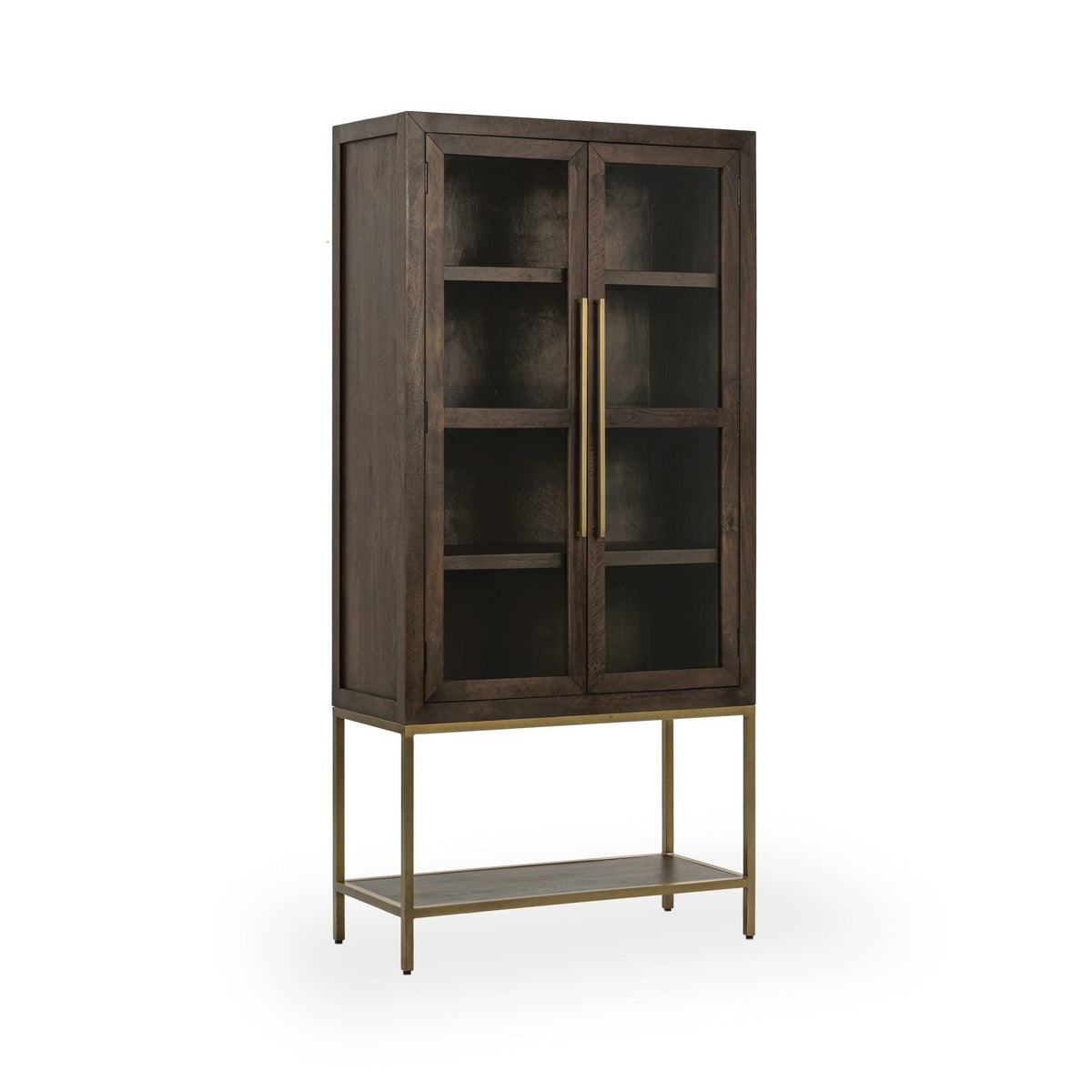 Freemont - Solid Wood Tall Cabinet - Kona Brown - Select Living Furniture - Display Cabinets - Classic Home - 52011001 - Freemont - Solid Wood Tall Cabinet - Kona Brown -