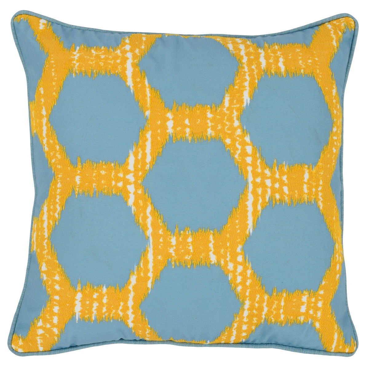 Gaines - Pillow - Yellow With Blue - Select Living Furniture - Outdoor Pillows - Villa - VO20028 - Gaines - Pillow - Yellow With Blue -