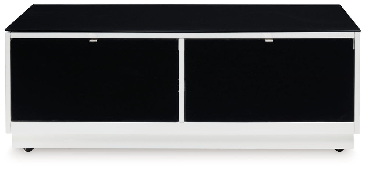 Gardoni - Rectangular Cocktail Table - White / Black - Select Living Furniture - Cocktail Tables - Signature Design by Ashley® - T756-1 - Gardoni - Rectangular Cocktail Table - White / Black -