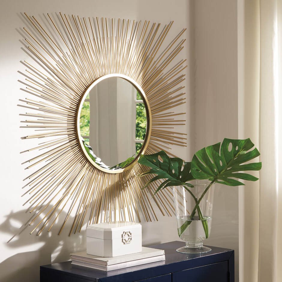 Gold Sun Accent Mirror - Select Living Furniture - Mirror - Happy Homes - Gold Sun Accent Mirror -