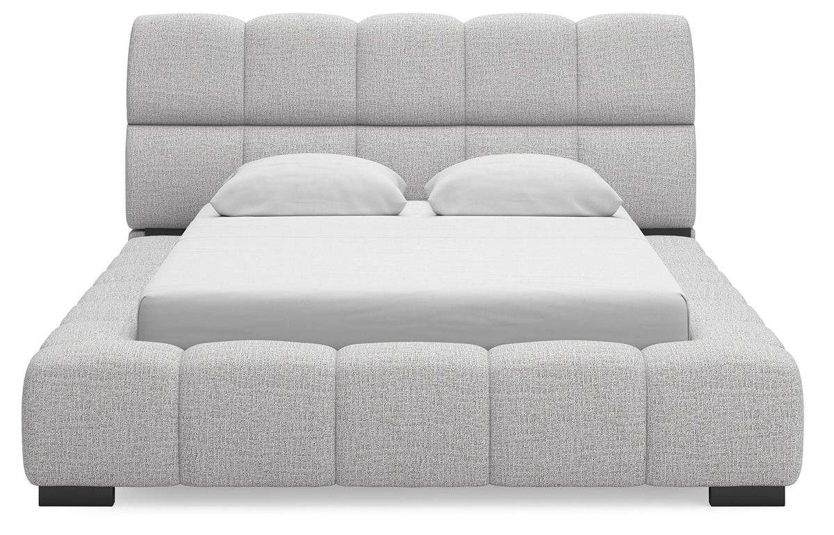 Grendusk - Upholstered Bed - Select Living Furniture - Upholstered Beds - Signature Design by Ashley® - PCB584B3 - Light Gray -California King - Grendusk - Upholstered Bed -