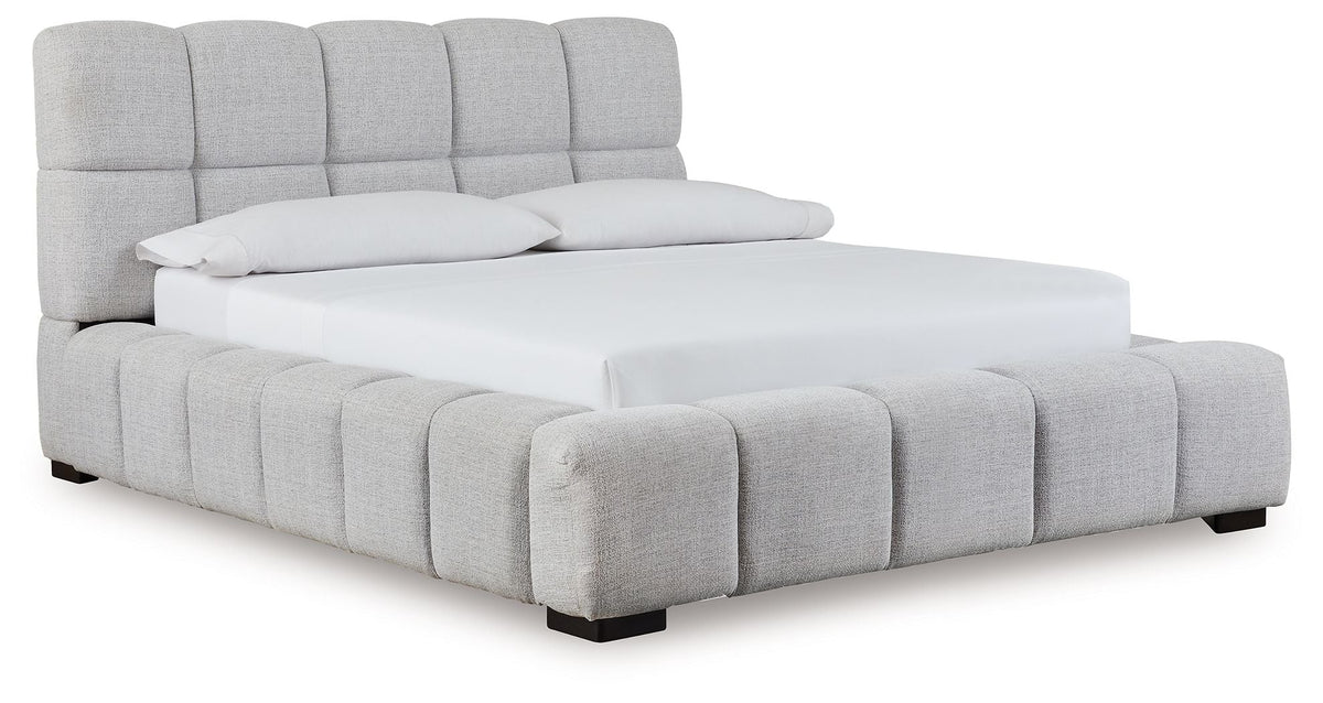 Grendusk - Upholstered Bed - Select Living Furniture - Upholstered Beds - Signature Design by Ashley® - PCB584B3 - Light Gray -California King - Grendusk - Upholstered Bed -