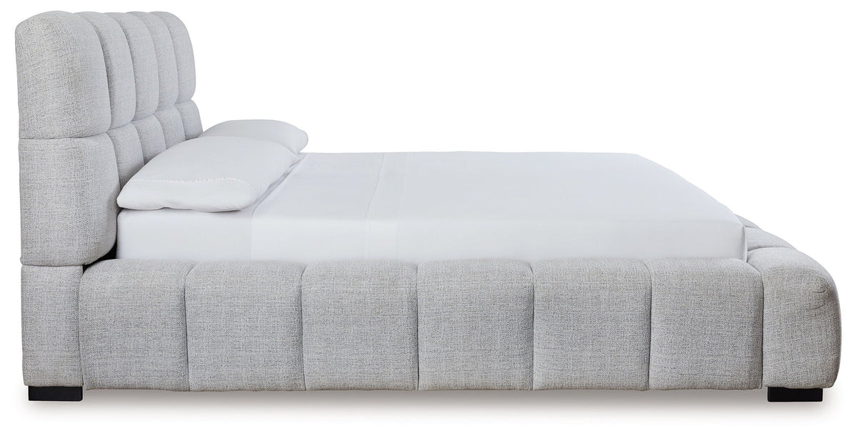 Grendusk - Upholstered Bed - Select Living Furniture - Upholstered Beds - Signature Design by Ashley® - PCB584B3 - Light Gray -California King - Grendusk - Upholstered Bed -