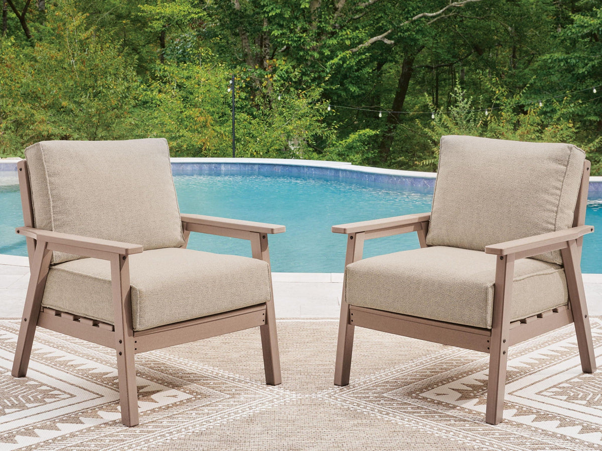 Grover Beach - Lounge Chair With Cushion (Set of 2) - Driftwood - Select Living Furniture - Chair Sets - Signature Design by Ashley® - PCP422-820 - Grover Beach - Lounge Chair With Cushion (Set of 2) - Driftwood -