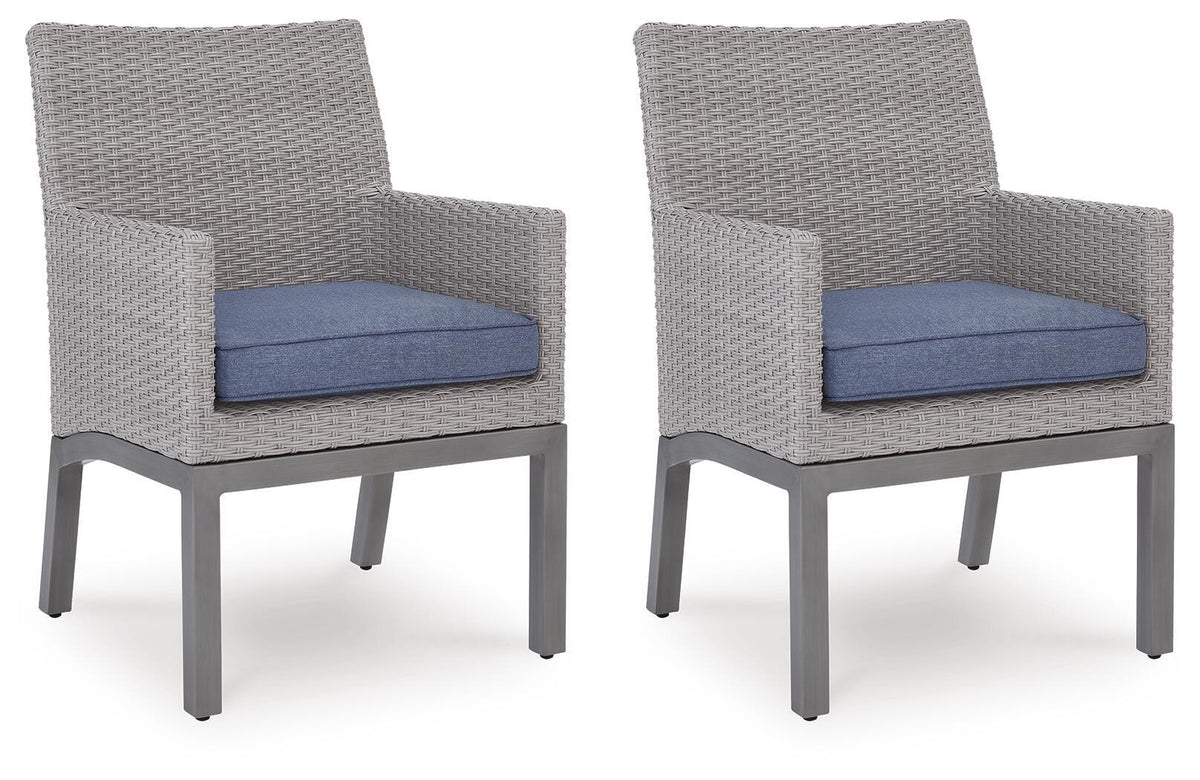 Half Moon Beach - Arm Chair With Cushion (Set of 2) - Blue / Gray - Select Living Furniture - Chair Sets - Signature Design by Ashley® - PCP418-601A - Half Moon Beach - Arm Chair With Cushion (Set of 2) - Blue / Gray -
