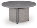 Half Moon Beach - Round Fire Pit Table - Gray - Select Living Furniture - Fire Pits - Signature Design by Ashley® - PCP418-776 - Half Moon Beach - Round Fire Pit Table - Gray -
