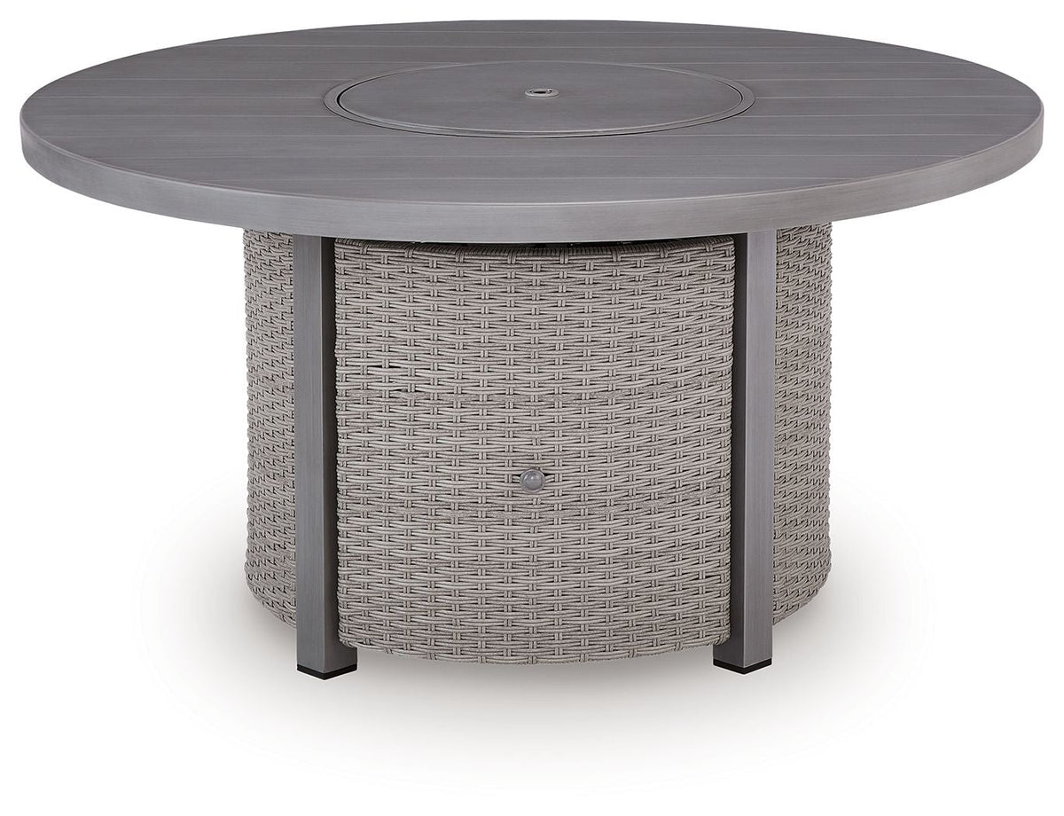 Half Moon Beach - Round Fire Pit Table - Gray - Select Living Furniture - Fire Pits - Signature Design by Ashley® - PCP418-776 - Half Moon Beach - Round Fire Pit Table - Gray -