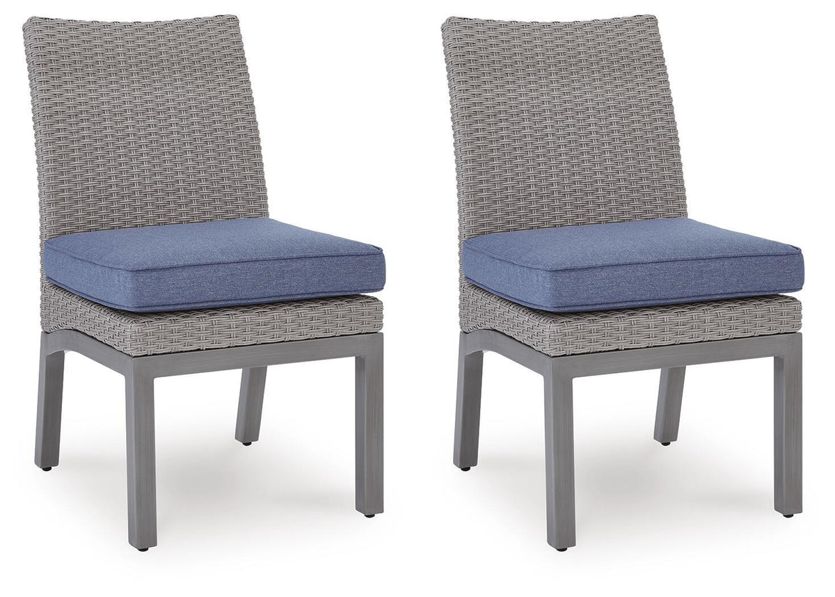 Half Moon Beach - Side Chair With Cushion (Set of 2) - Blue / Gray - Select Living Furniture - Chair Sets - Signature Design by Ashley® - PCP418-601 - Half Moon Beach - Side Chair With Cushion (Set of 2) - Blue / Gray -
