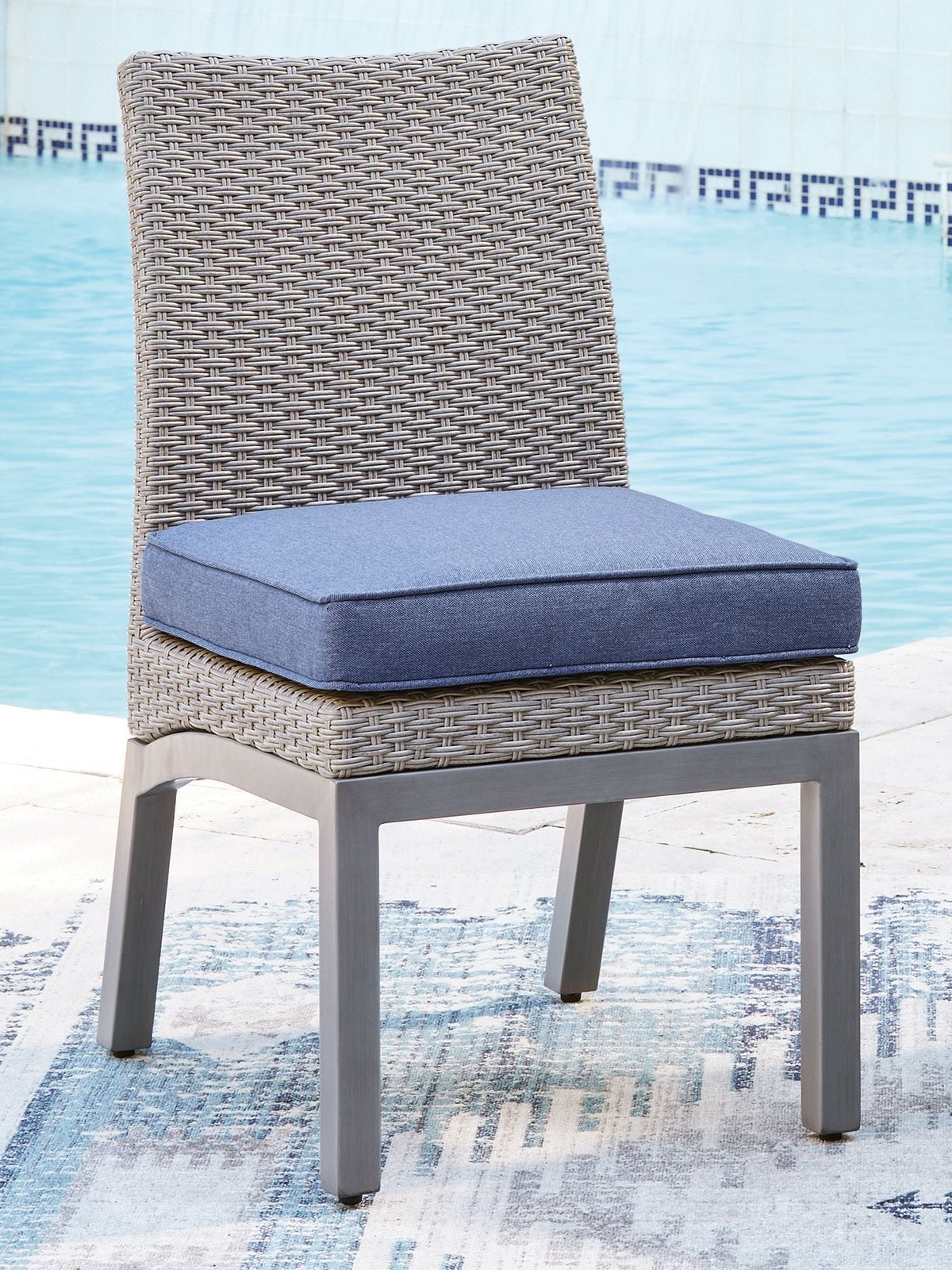 Half Moon Beach - Side Chair With Cushion (Set of 2) - Blue / Gray - Select Living Furniture - Chair Sets - Signature Design by Ashley® - PCP418-601 - Half Moon Beach - Side Chair With Cushion (Set of 2) - Blue / Gray -