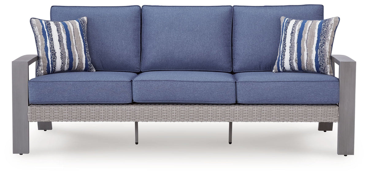 Half Moon Beach - Sofa With Cushion - Blue / Gray - Select Living Furniture - Sofas - Signature Design by Ashley® - PCP418-838 - Half Moon Beach - Sofa With Cushion - Blue / Gray -