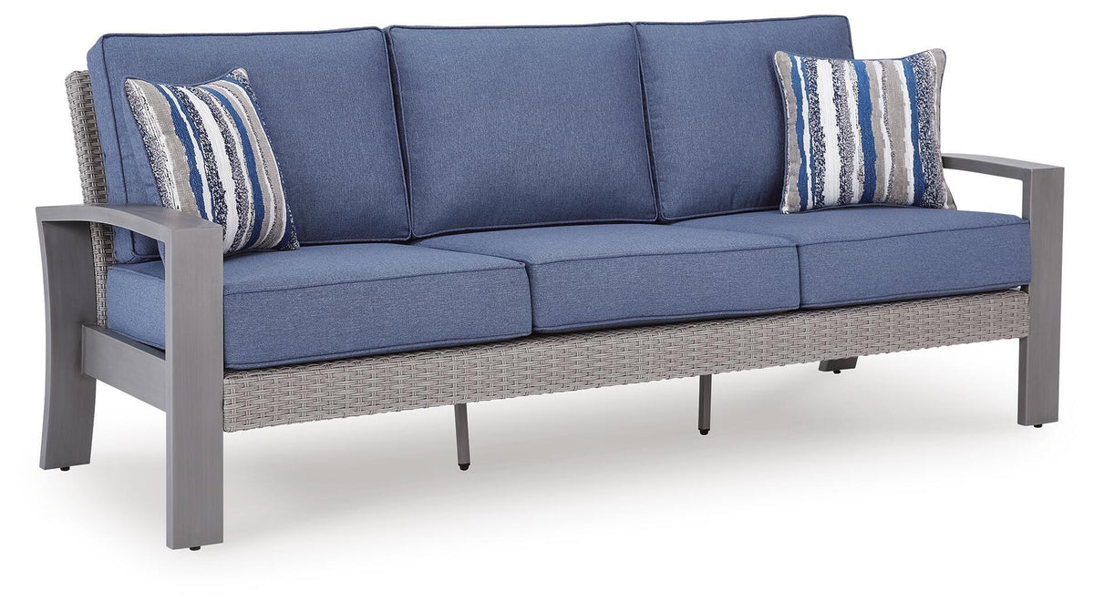 Half Moon Beach - Sofa With Cushion - Blue / Gray - Select Living Furniture - Sofas - Signature Design by Ashley® - PCP418-838 - Half Moon Beach - Sofa With Cushion - Blue / Gray -