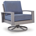 Half Moon Beach - Swivel Lounge With Cushion - Blue / Gray - Select Living Furniture - Swivel Chairs - Signature Design by Ashley® - PCP418-821 - Half Moon Beach - Swivel Lounge With Cushion - Blue / Gray -
