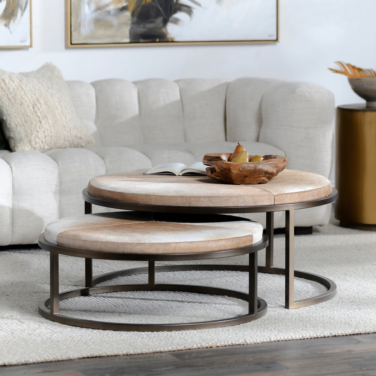 Hayword - Hide Nesting Coffee Tables - Canyon Sand - Select Living Furniture - Nesting Tables - Classic Home - 51011898 - Hayword - Hide Nesting Coffee Tables - Canyon Sand -