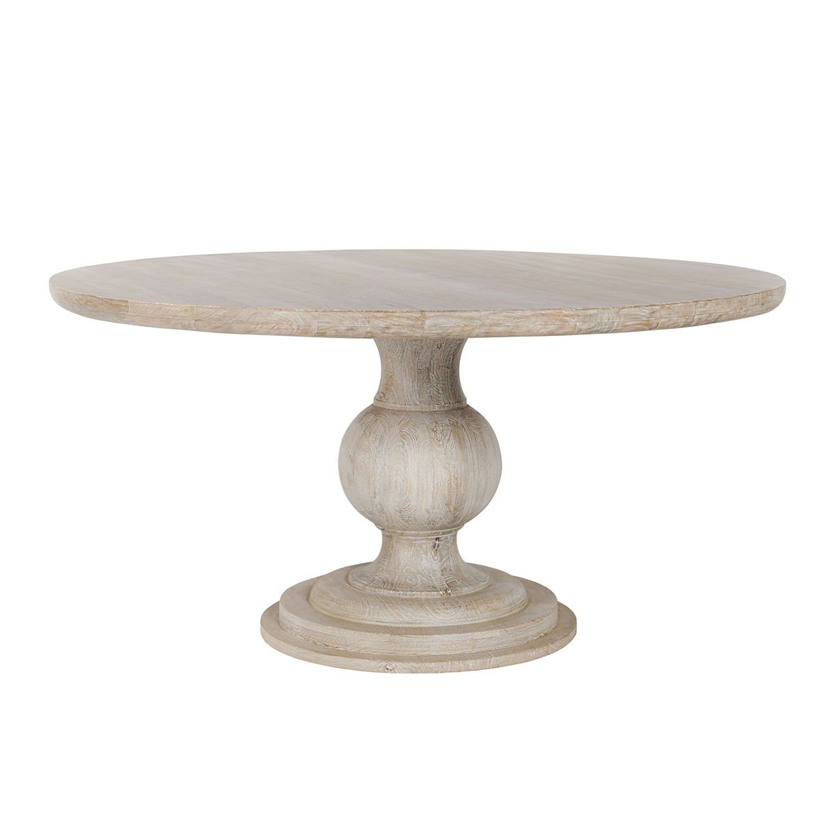 Hera - Round Dining Table - Select Living Furniture - Dining Tables - Classic Home - 51011879 - White Washed -60"W x 60"D x 30"H - Hera - Round Dining Table -