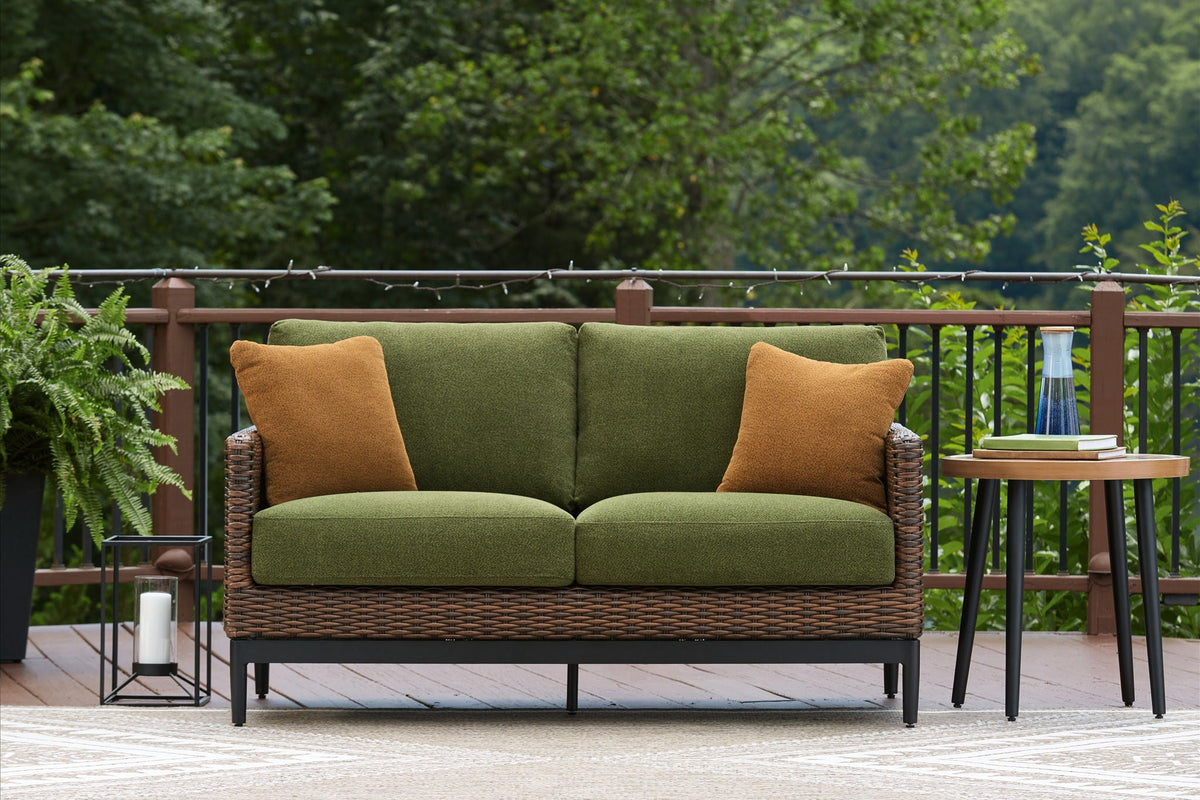 Horizon Hall - Loveseat With Cushion - Brown / Green - Select Living Furniture - Loveseats - Signature Design by Ashley® - P572-835 - Horizon Hall - Loveseat With Cushion - Brown / Green -