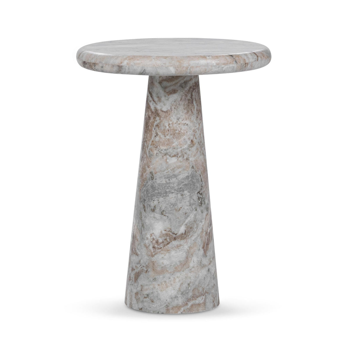 Huxley - Marble Round Accent Table - Select Living Furniture - Accent Tables - Classic Home - 51012108 - Gray -16"W x 16"D x 21.5"H - Huxley - Marble Round Accent Table -