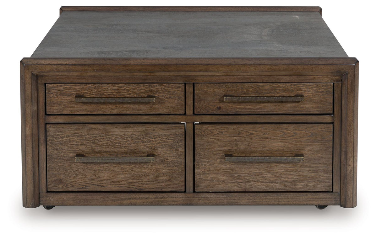 Kallenny - Square Cocktail Table - Brown / Gray - Select Living Furniture - Cocktail Tables - Signature Design by Ashley® - T669-8 - Kallenny - Square Cocktail Table - Brown / Gray -